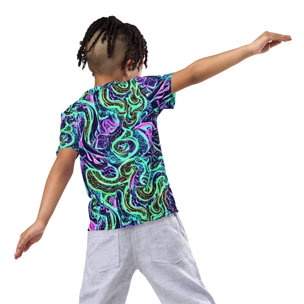 Minted Mayhem on Kids Crew Neck T-Shirt — Back