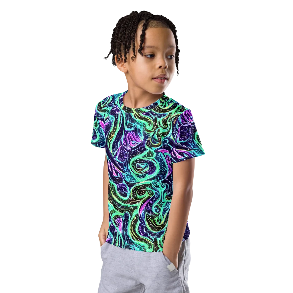 Minted Mayhem on Kids Crew Neck T-Shirt — Left Front