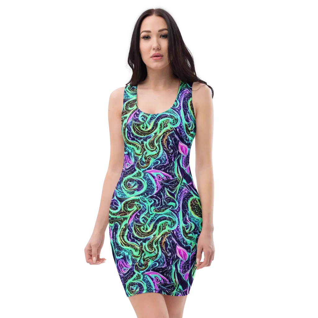 Minted Mayhem on Bodycon Dress — Front