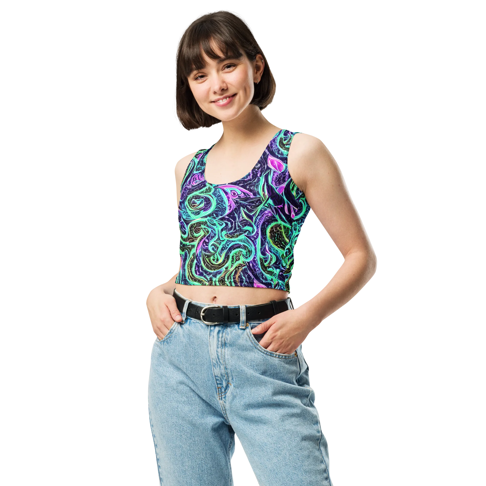 Minted Mayhem on Crop Top — Front
