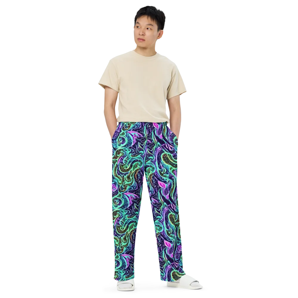 Minted Mayhem on Wide-Leg Pants — Front