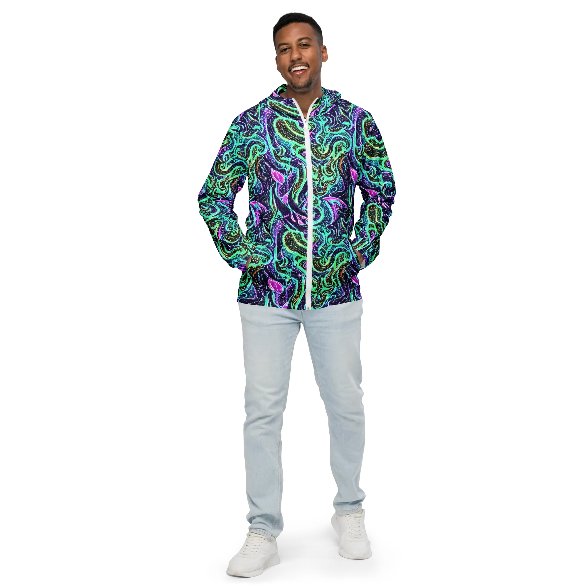 Minted Mayhem on Men's Windbreaker — Front