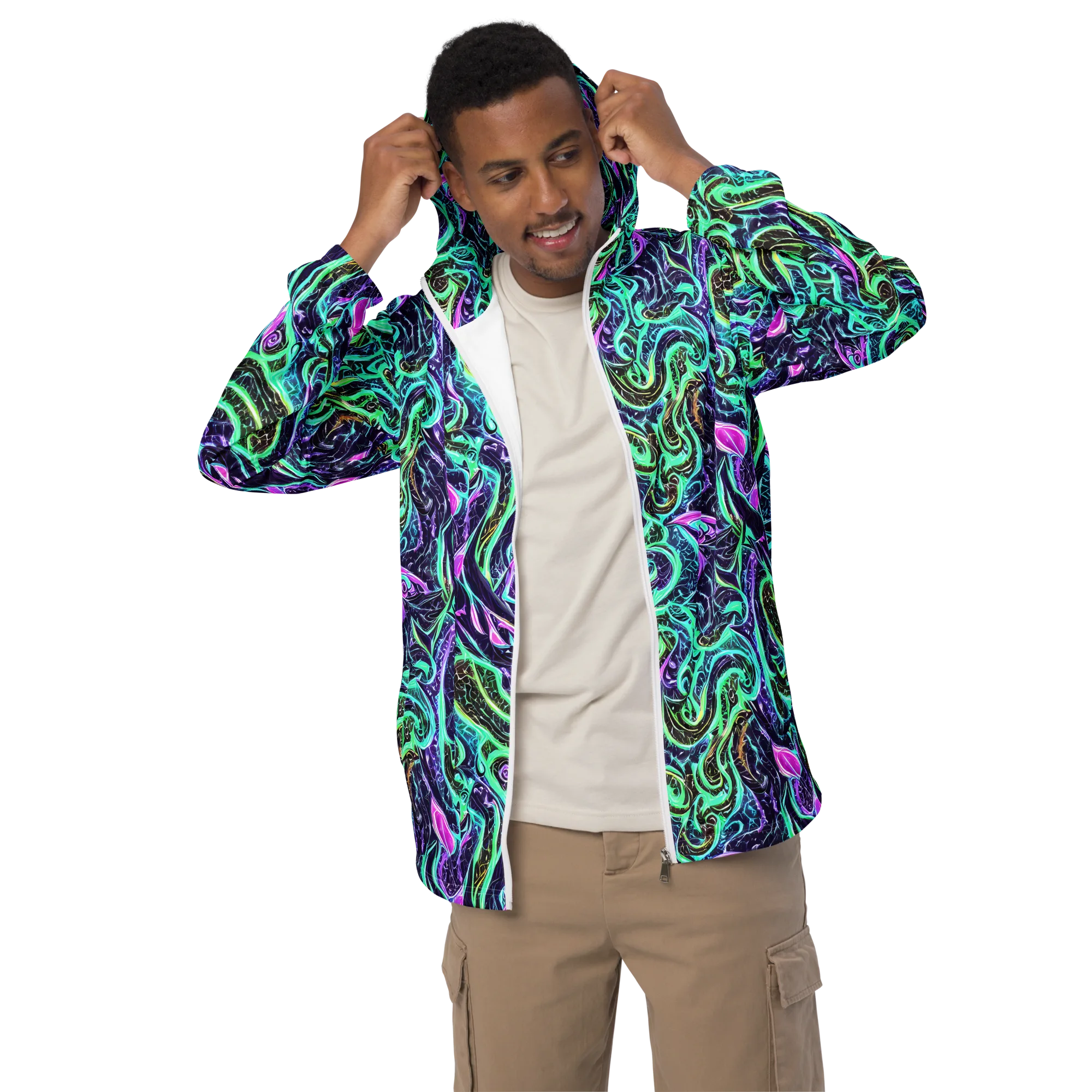 Minted Mayhem on Men's Windbreaker — Front