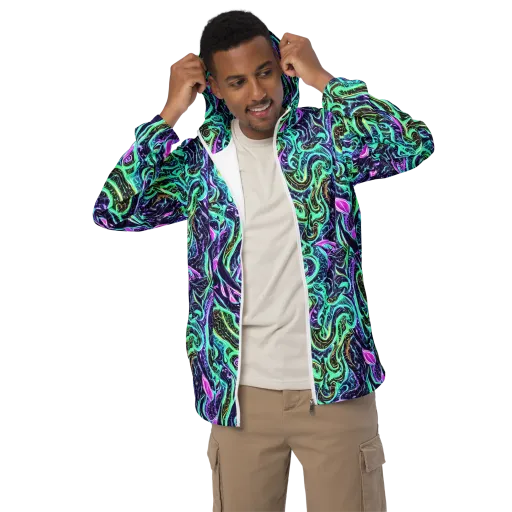 Minted Mayhem on a Men's Windbreaker