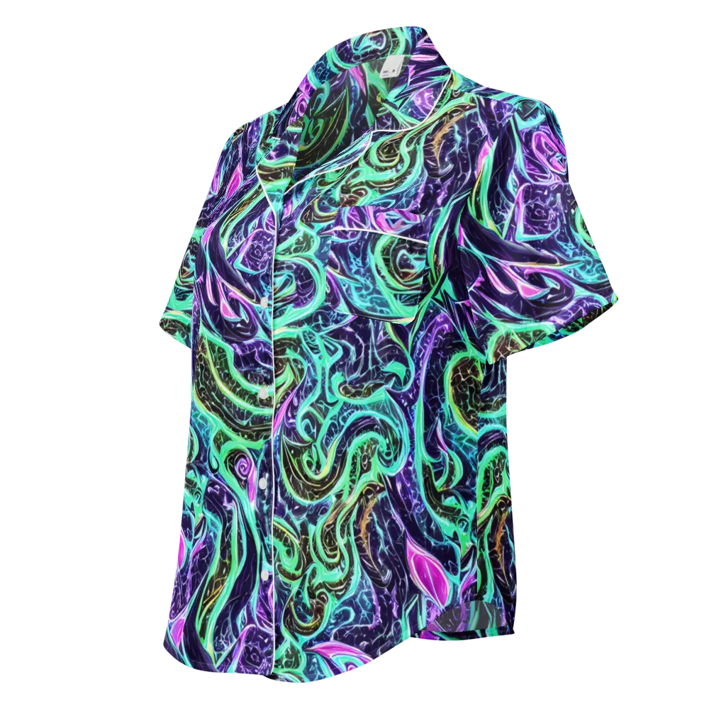 Minted Mayhem on Women's Short Sleeve Pajama Top — Left Front