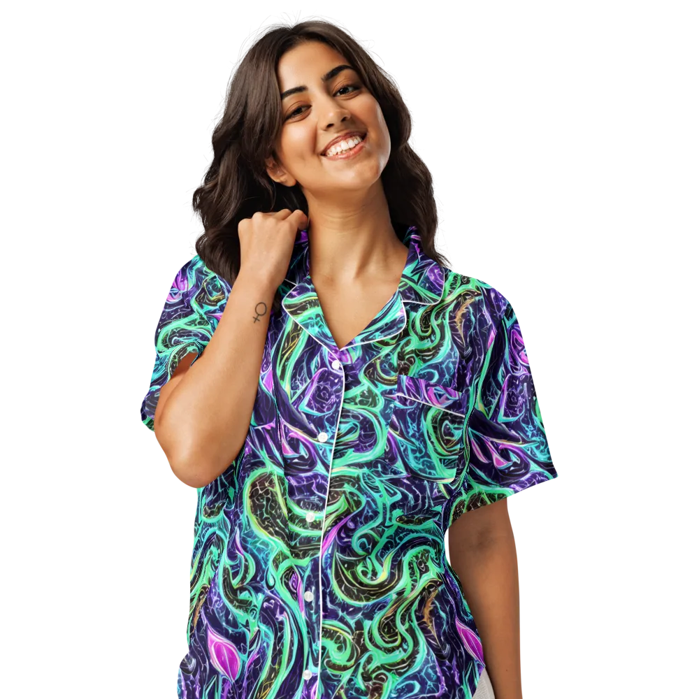 Minted Mayhem on Women's Short Sleeve Pajama Top — Front