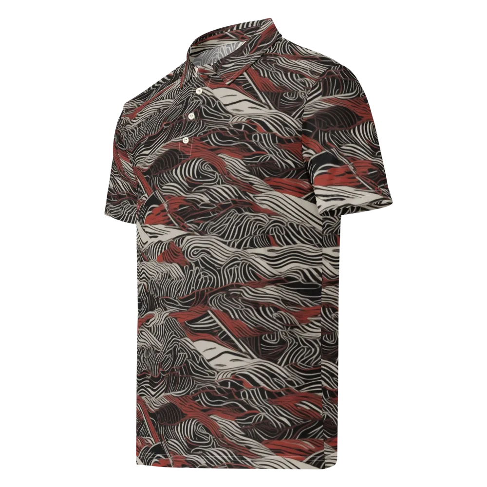 Zebra Riptide on Men's Slim Fit Polo Shirt — Left Front