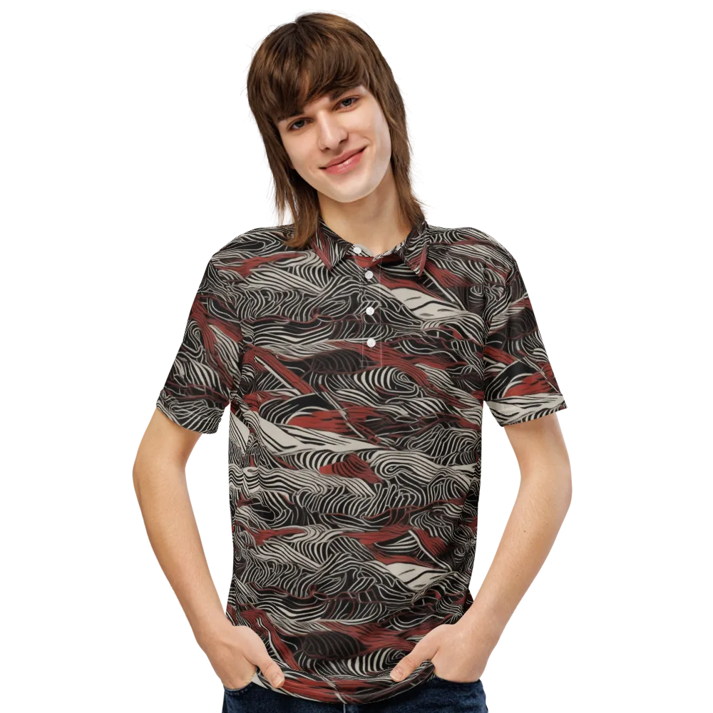 Zebra Riptide on Men's Slim Fit Polo Shirt — Front
