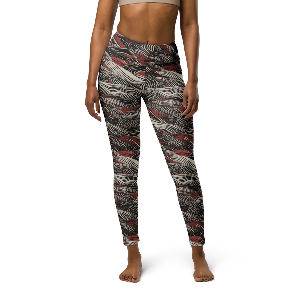 Zebra Riptide on Yoga Leggings — Front