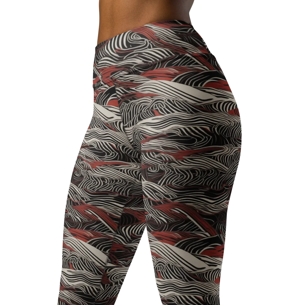 Zebra Riptide on Yoga Leggings — Left Front