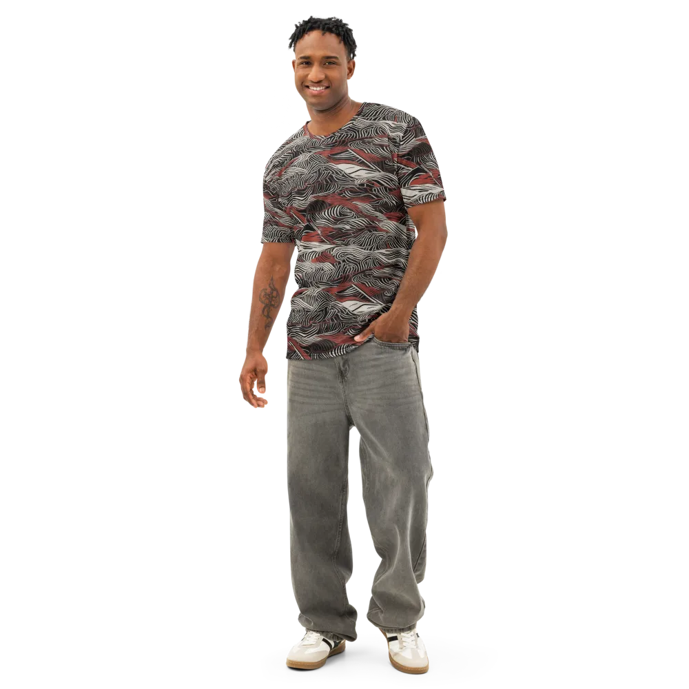Zebra Riptide on Men's Cotton Crew Neck T-Shirt — Front