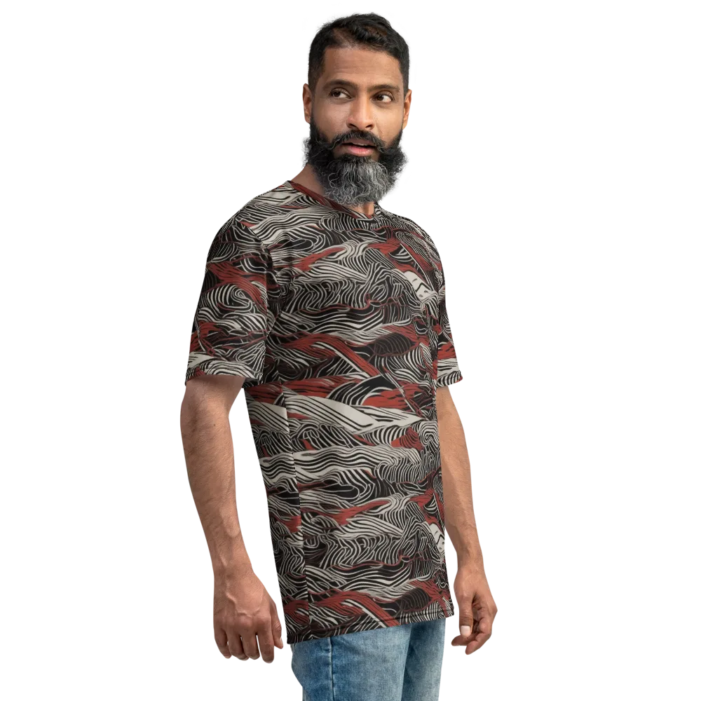 Zebra Riptide on Men's Crew Neck T-Shirt — Right