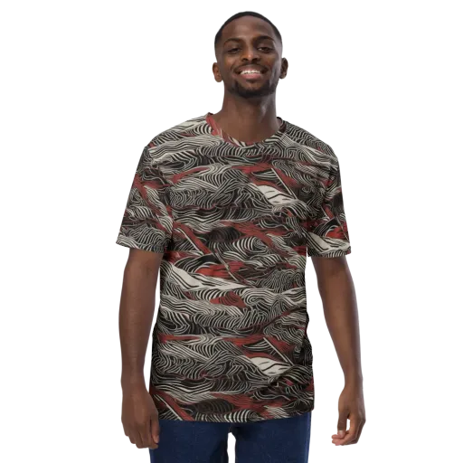 Zebra Riptide on a Men's Crew Neck T-Shirt