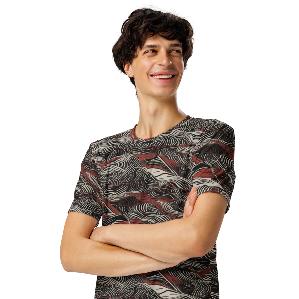 Zebra Riptide on Men's Crew Neck T-Shirt — Left Front