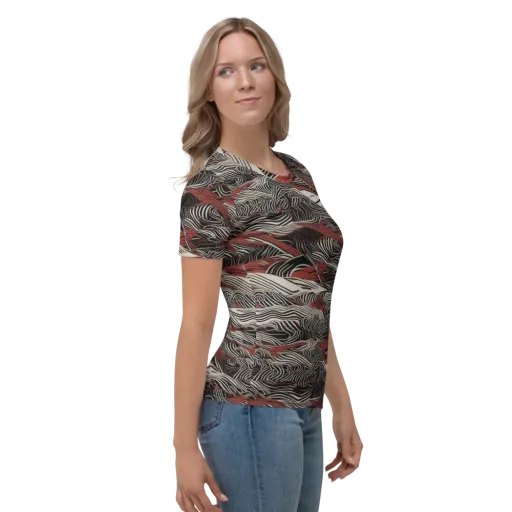 Zebra Riptide on a Women's Crew Neck T-Shirt