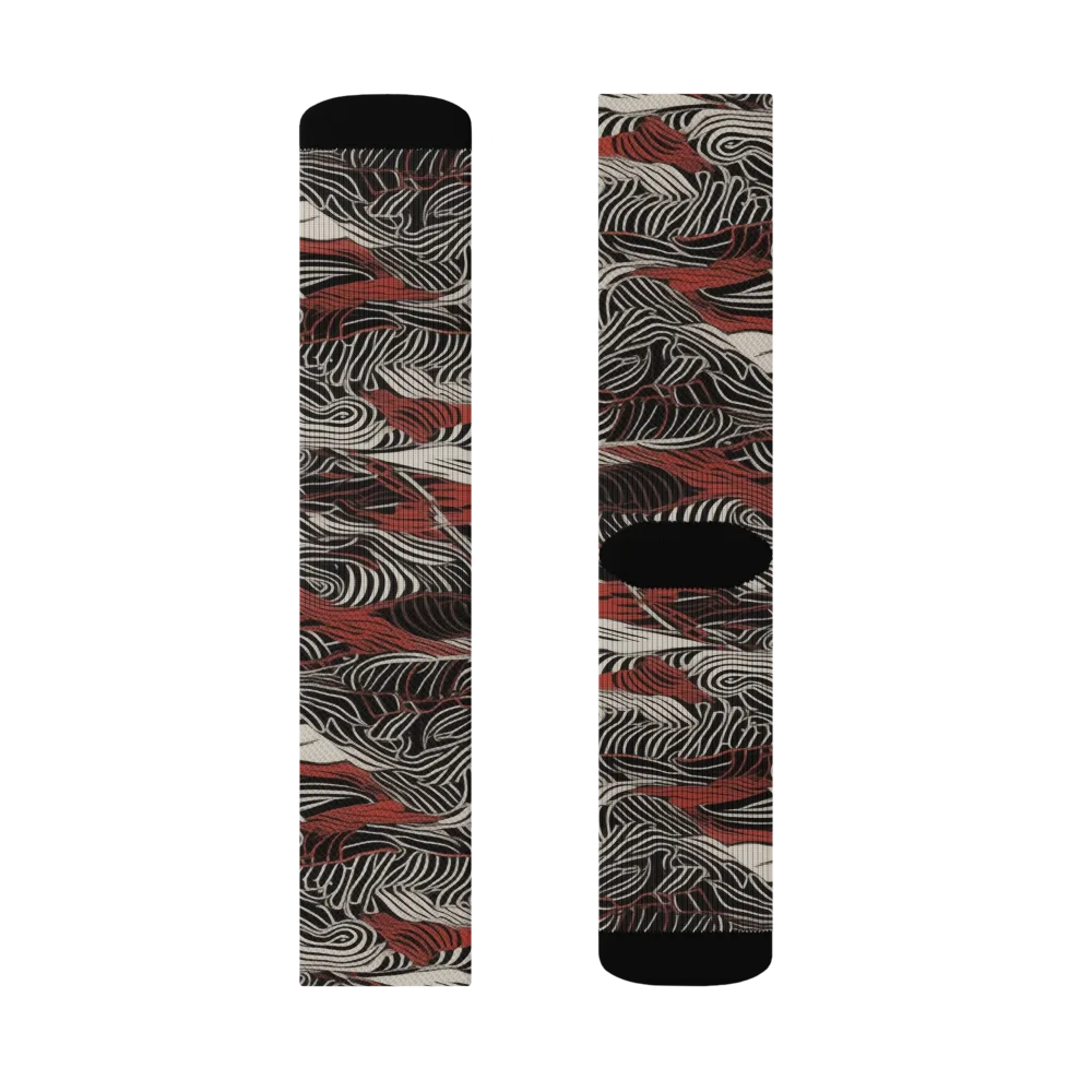 Zebra Riptide on Socks — Left Sock
