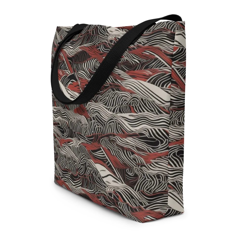 Zebra Riptide on Large Tote Bag W/ Pocket — Front