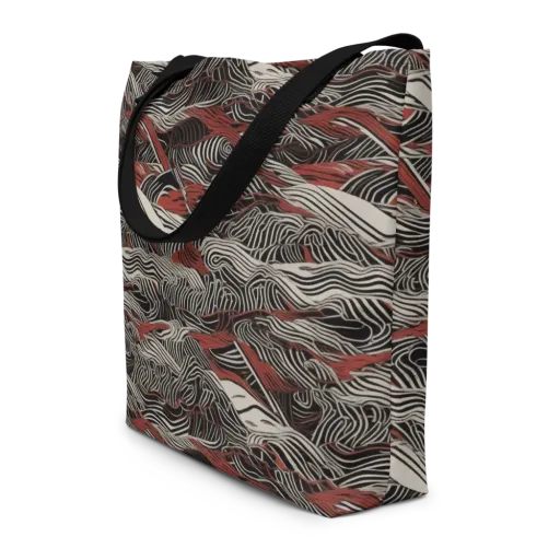 Zebra Riptide on a Large Tote Bag W/ Pocket