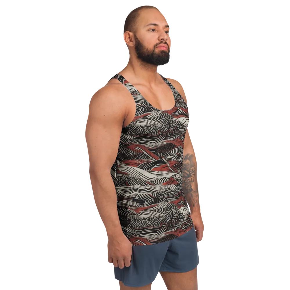 Zebra Riptide on Men's Tank Top — Right Front