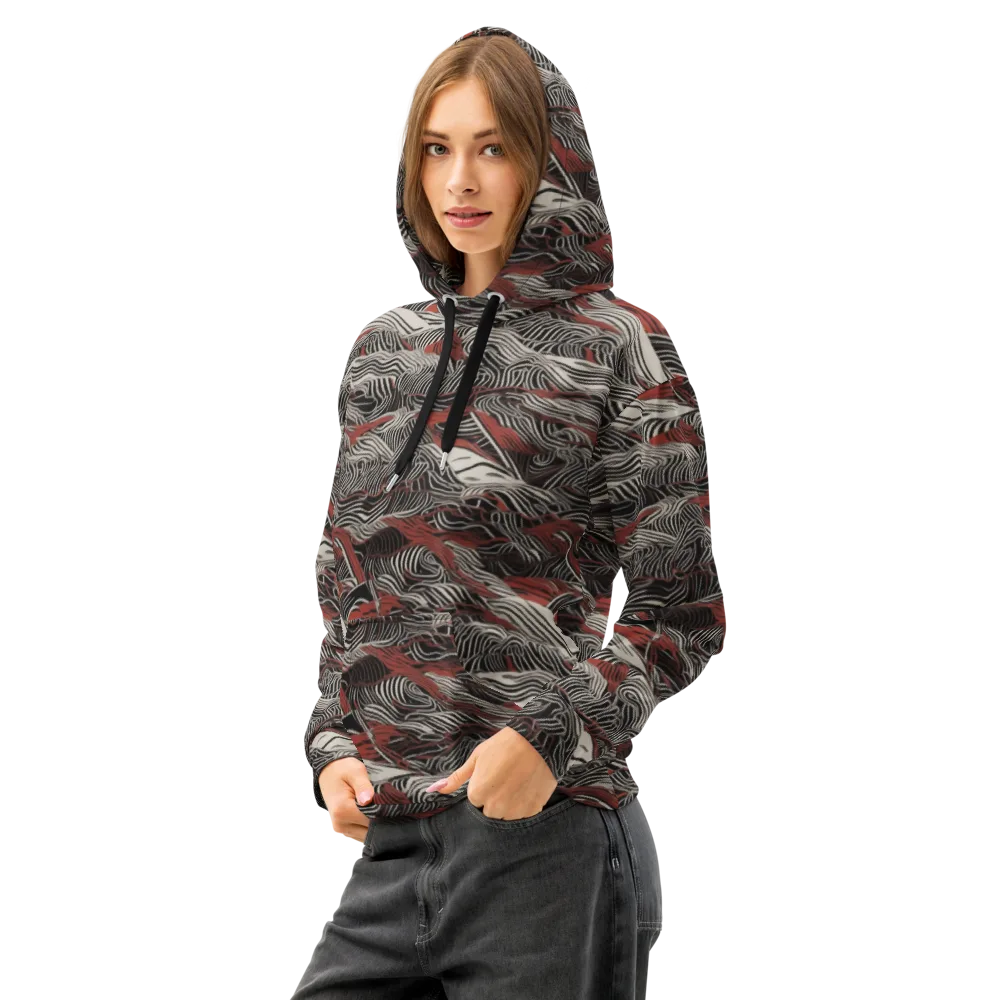 Zebra Riptide on Cotton Hoodie — Left Front