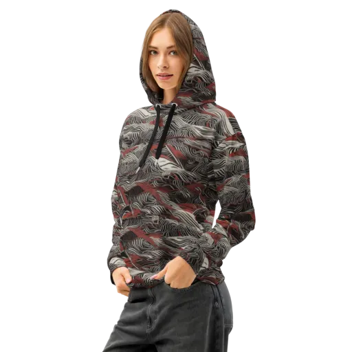 Zebra Riptide on a Cotton Hoodie