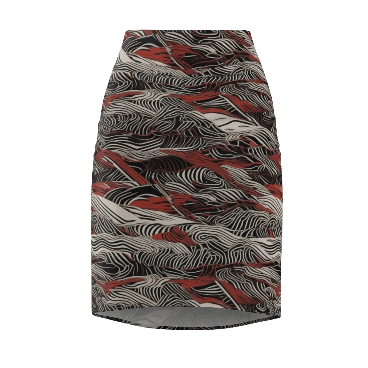 Zebra Riptide on Pencil Skirt — Front
