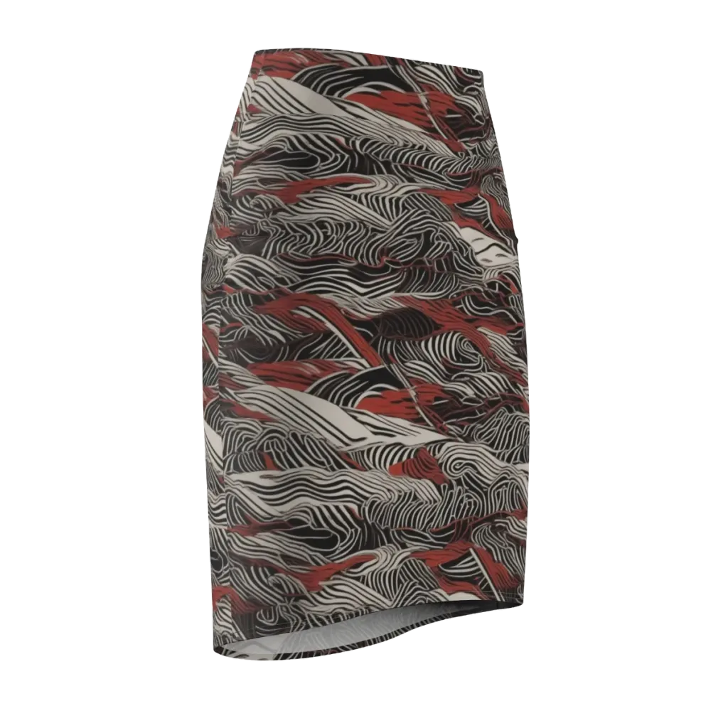 Zebra Riptide on Pencil Skirt — Front Side