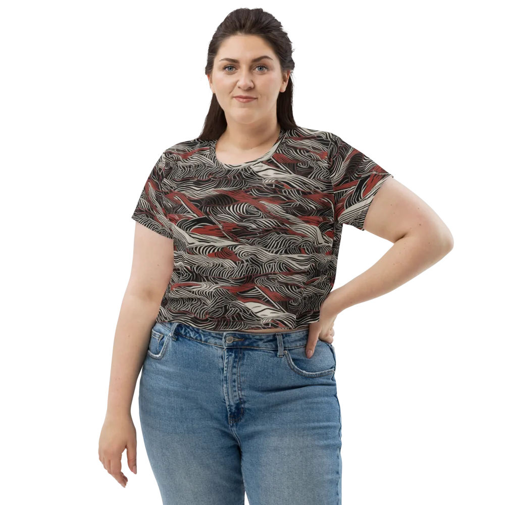 Zebra Riptide on Crop Tee — Front