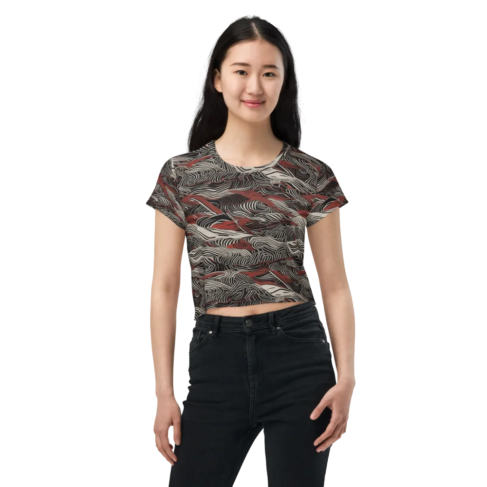 Zebra Riptide on Crop Tee — Front