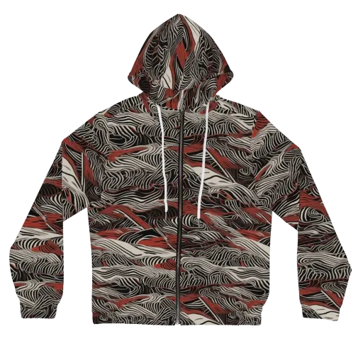 Zebra Riptide on a Women's Full-Zip Hoodie