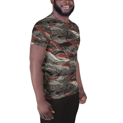 Zebra Riptide on a Men's Athletic T-Shirt