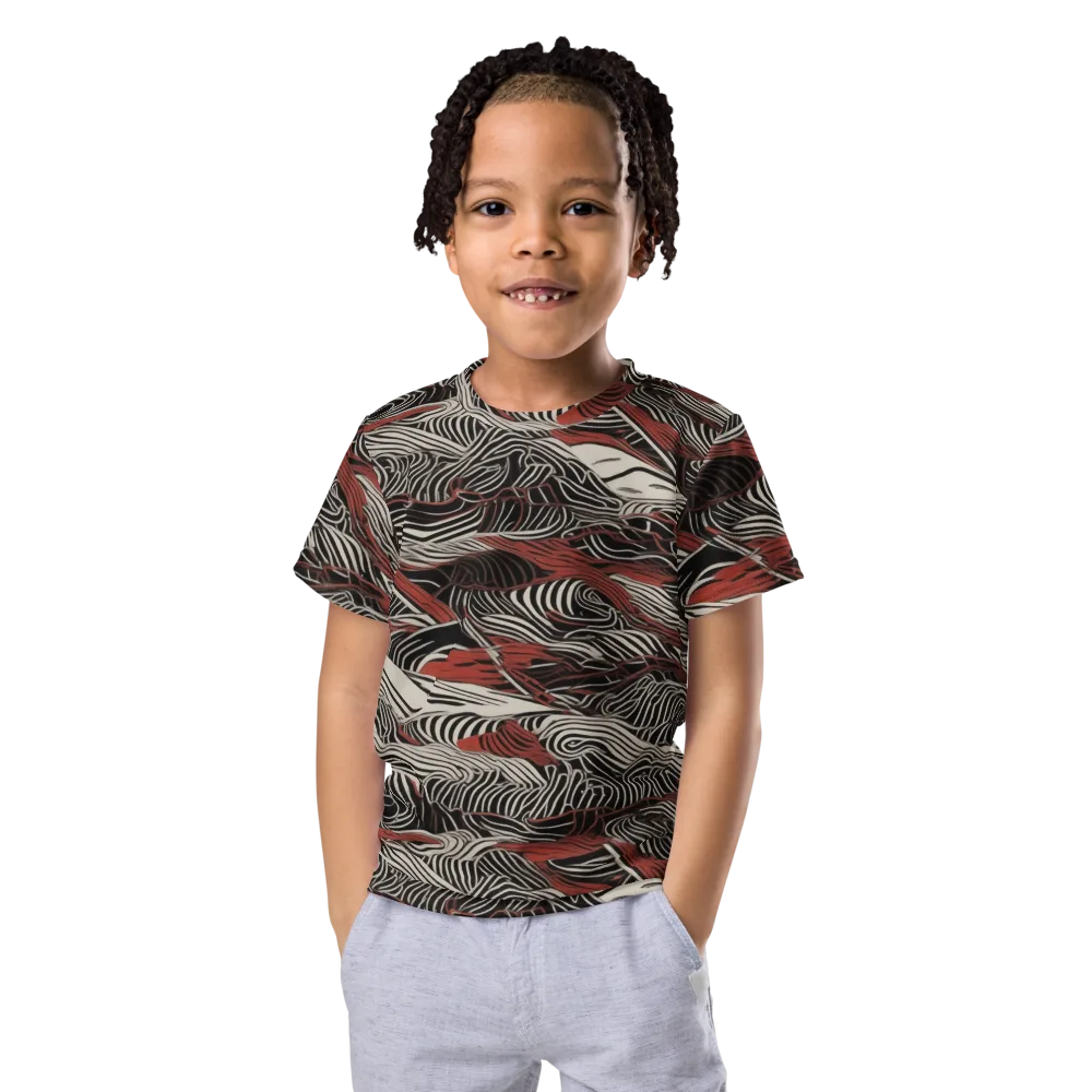 Zebra Riptide on Kids Crew Neck T-Shirt — Front