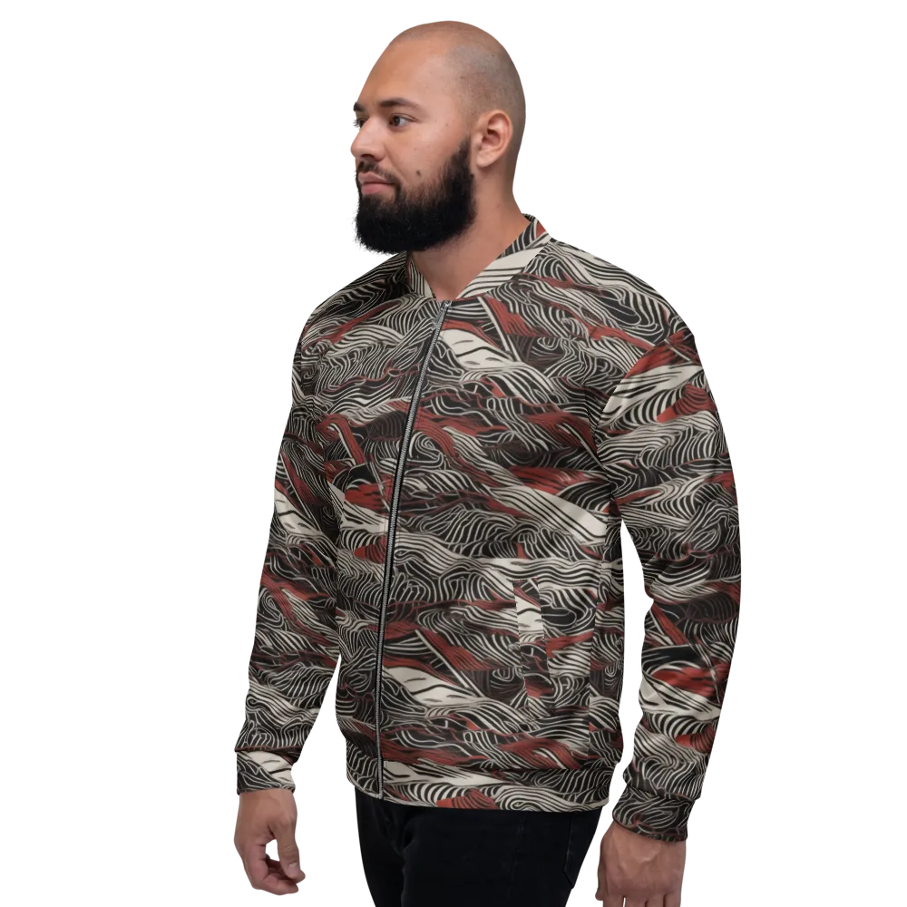 Zebra Riptide on Bomber Jacket — Left