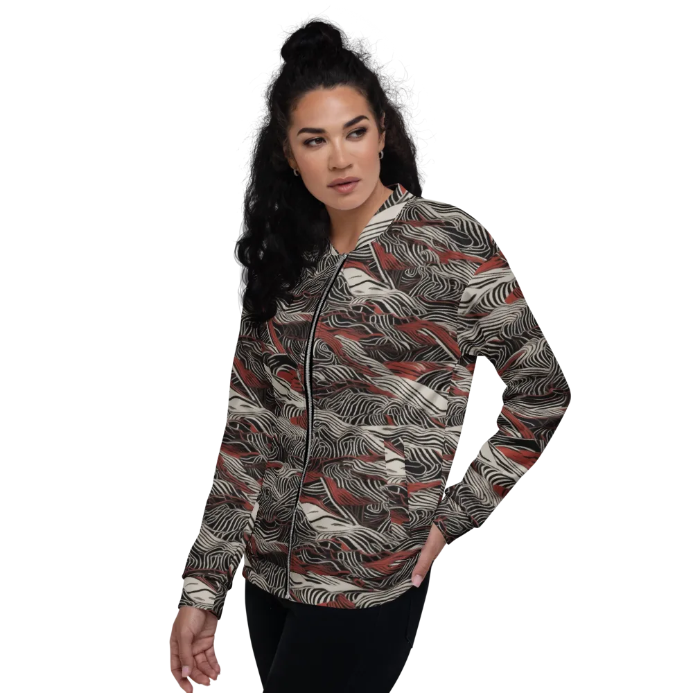 Zebra Riptide on Bomber Jacket — Left