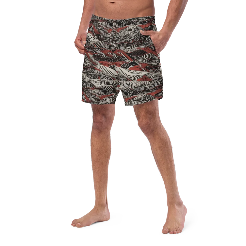 Zebra Riptide on Swim Trunks — Left Front