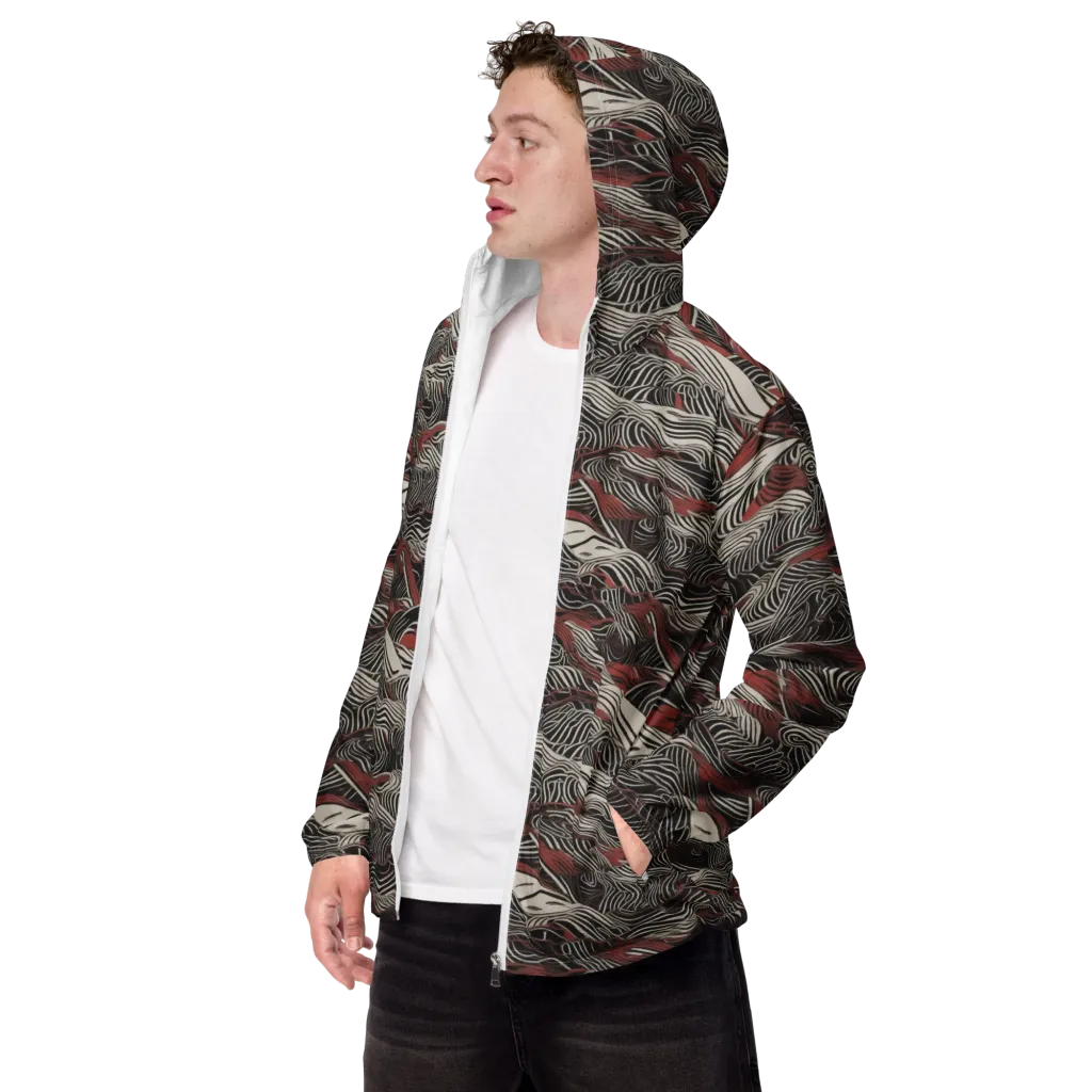 Zebra Riptide on Men's Windbreaker — Left Front