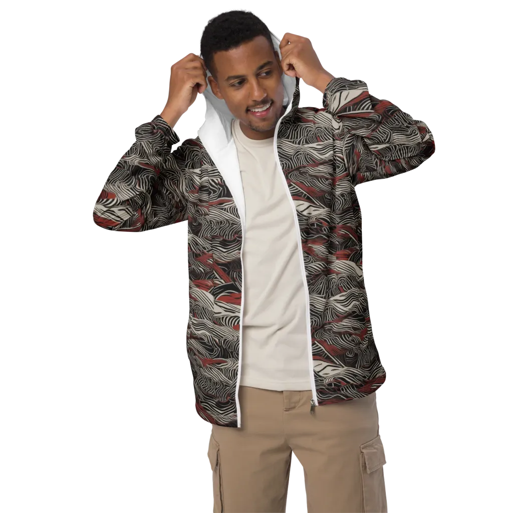 Zebra Riptide on Men's Windbreaker — Front
