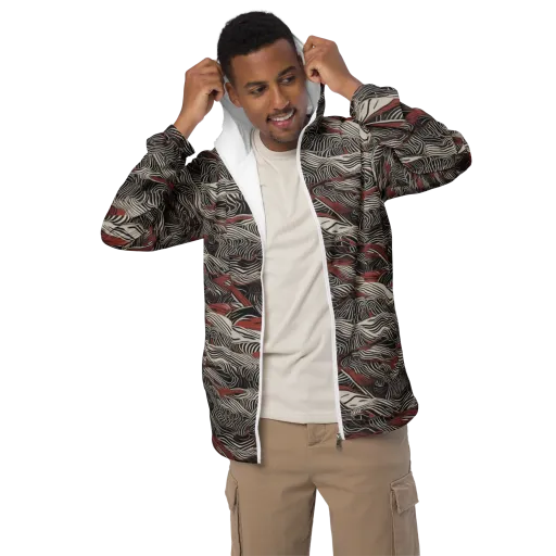 Zebra Riptide on a Men's Windbreaker