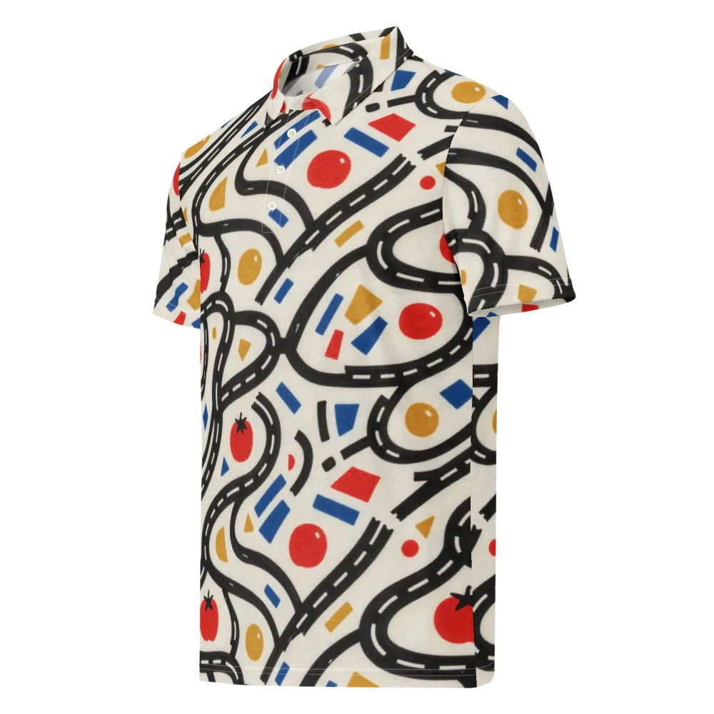 Traffic Jam on Men's Slim Fit Polo Shirt — Left Front
