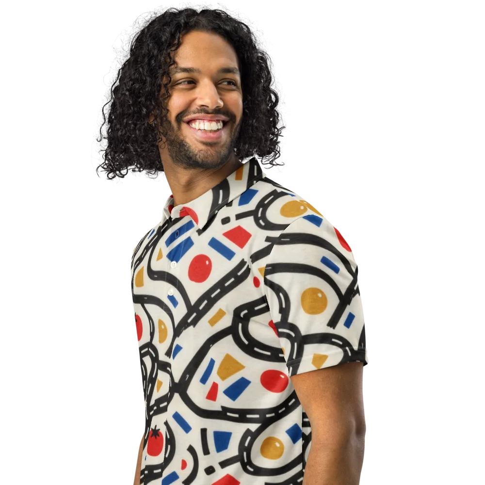 Traffic Jam on Men's Slim Fit Polo Shirt — Left Front
