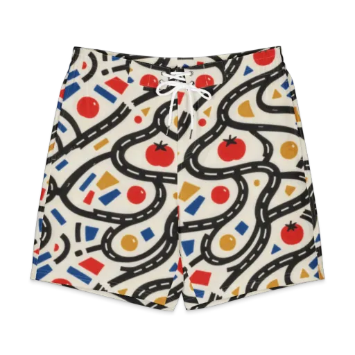Traffic Jam on a Men's Board Shorts