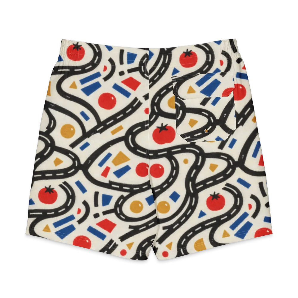 Traffic Jam on Men's Board Shorts — Back