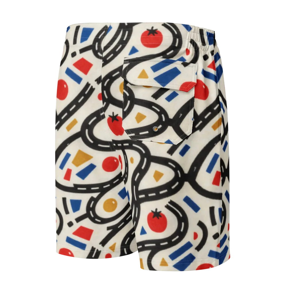 Traffic Jam on Men's Board Shorts — Back