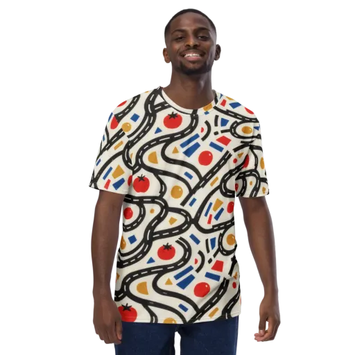 Traffic Jam on a Men's Crew Neck T-Shirt