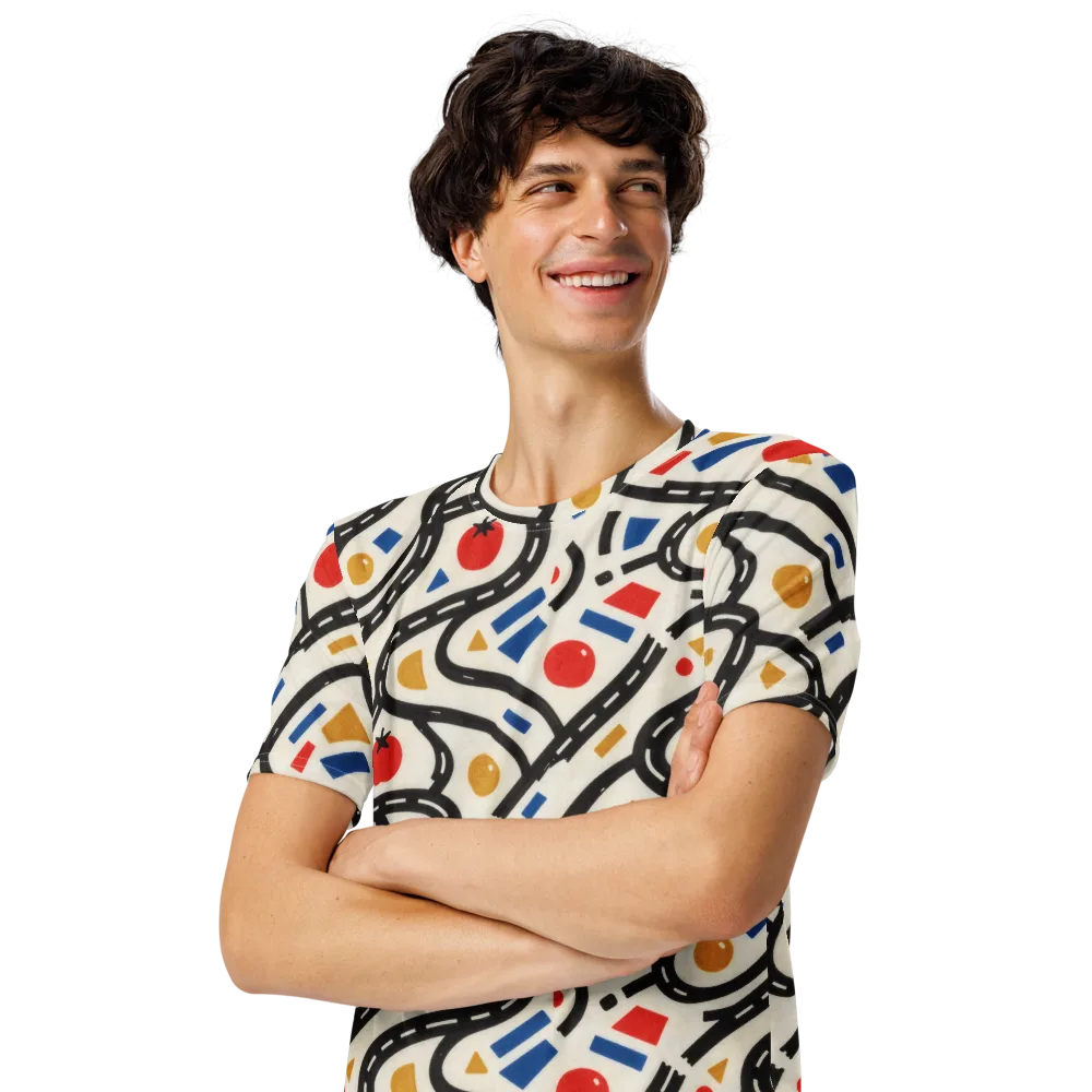 Traffic Jam on Men's Crew Neck T-Shirt — Left Front