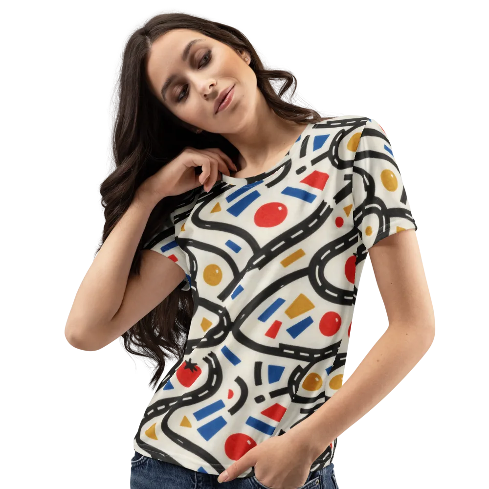 Traffic Jam on Women's Crew Neck T-Shirt — Left Front