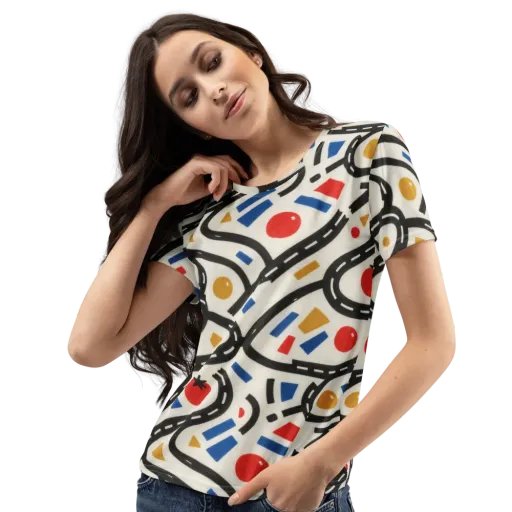 Traffic Jam on a Women's Crew Neck T-Shirt