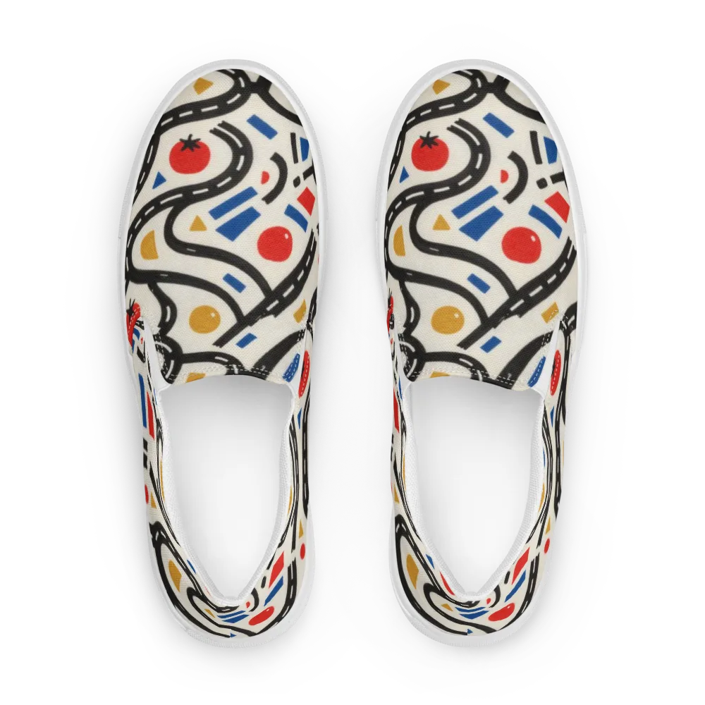 Traffic Jam on Men's Slip-On Canvas Shoes — Front
