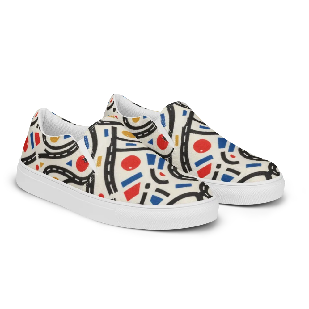 Traffic Jam on Men's Slip-On Canvas Shoes — Right Front