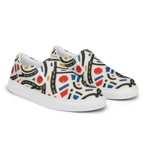Traffic Jam on a Men's Slip-On Canvas Shoes